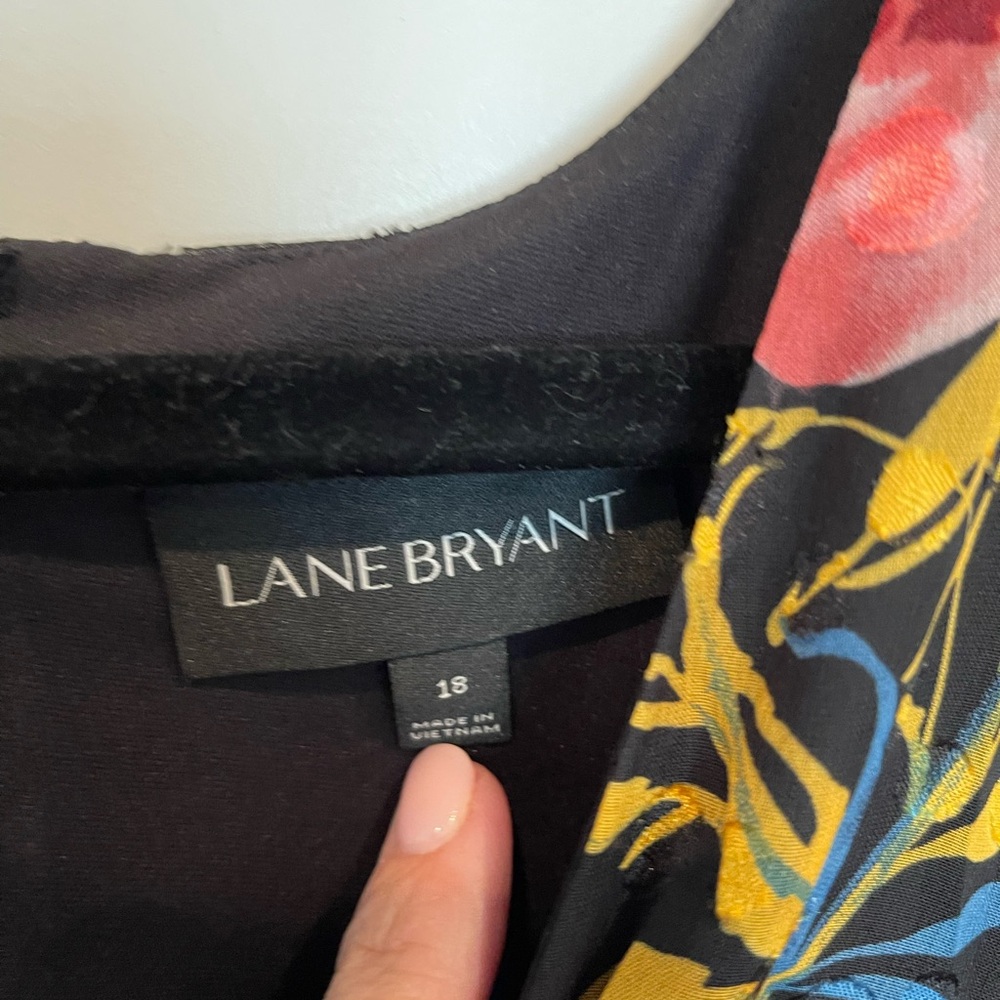 Lane Bryant Floral Black Dress - Picture 5 of 5